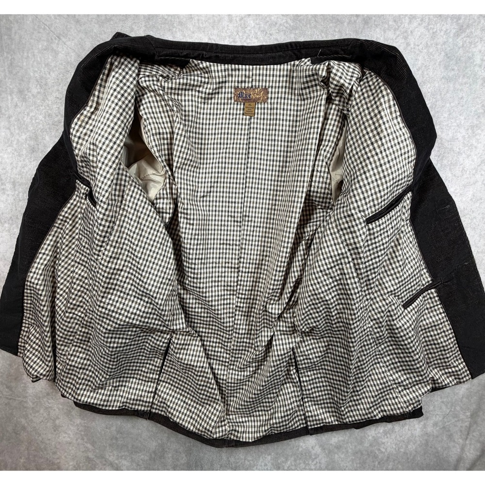 Blue Pronto Uomo Mens XL Blazer Brown Corduroy Sport Coat Two Button Lined - Picture 3 of 8